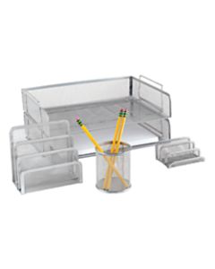 Brenton Studio Silver Mesh Desk Accessory Set