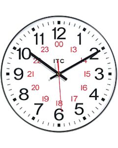 Infinity Instruments Round Wall Clock, 12in, Black/White