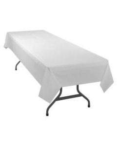 Table Mate Plastic Table Covers, 54in x 108in, White, Pack Of 6