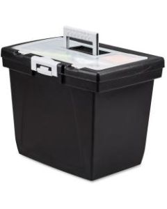 Storex Nesting Portable File Box - External Dimensions: 15in Width x 10.7in Depth x 10.7inHeight - Media Size Supported: Letter - Latch Lock Closure - Black, Gray - For File Folder, Letter, Document, File, Box File - Recycled - 1 Each
