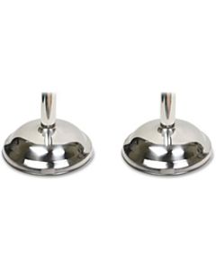 Tatco Weighted Bell-Shaped Stanchion Bases, 12in Diameter, Chrome, Box Of 2