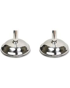 Tatco Weighted Bell-Shaped Stanchion Bases, 12in Diameter, Chrome, Box Of 2