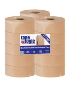 Tape Logic Water-Activated Packing Tape, 3in Core, 2in x 200 Yd., Kraft, Case Of 15
