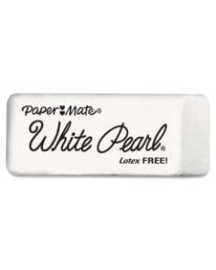 Paper Mate Latex-free White Pearl Eraser - Lead Pencil Eraser - Latex-free, Smudge Resistant - 12/Box - White