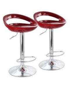 Elama Retro Adjustable Bar Stools, Cherry/Chrome, Set Of 2 Stools