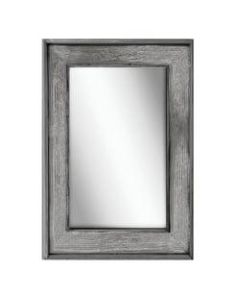 PTM Images Framed Mirror, Bone Wood, 36inH x 24inW, Graywash