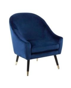 LumiSource Matisse Accent Chair, Blue/Black/Gold