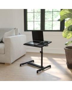 Flash Furniture Height Adjustable Contemporary Metal Mobile Computer Desk, Black