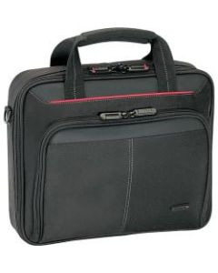 Targus Classic Clamshell Carrying Case With 16in Laptop Pocket, 12-3/4inH x 4-1/2inW x 15-3/4inD, Black/Red
