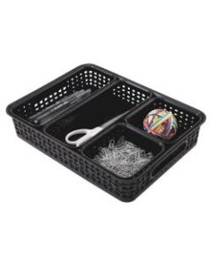 Advantus 5-pack Plastic Weave Bins - Desktop - Black - Plastic - 5 / Pack