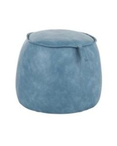 LumiSource Round Ottoman, Blue