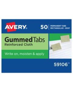 Avery Gummed Index Tabs, 1in x 13/16in, Gray, Pack Of 50