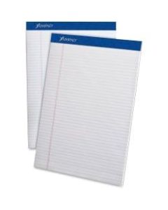 Ampad Perforated Ruled Pads - Letter - 50 Sheets - Stapled - 0.25in Ruled - 20 lb Basis Weight - 8 1/2in x 11in8.5in11.8in - White Paper - White Cover - Sturdy Back, Header Strip, Pinhole Perforated, Chipboard Backing - 12 / Dozen