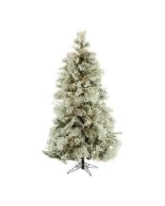Fraser Flocked Snowy Pine Christmas Tree With LED Lighting, 7 1/2ft, Snow