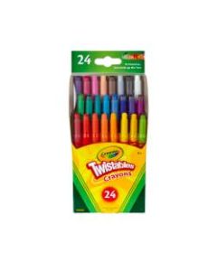 Crayola Twistables Crayons With Plastic Container, Mini Size, Assorted Colors, Pack Of 24 Crayons