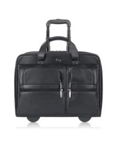 Solo Franklin Leather Rolling Case For 15.6in Laptops, Black