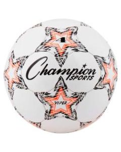 Champion Sports Viper Soccer Ball Size 4 - 8.25in - Size 4 - Thermoplastic Polyurethane (TPU) - Red, Black, White - 24 / Case