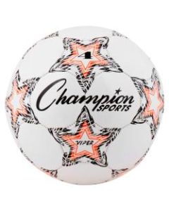 Champion Sports Viper Soccer Ball Size 4 - 8.25in - Size 4 - Thermoplastic Polyurethane (TPU) - Red, Black, White - 24 / Case