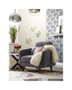 Elle Decor Chloe Mid-Century Modern Arm Chair, Dark Gray/Chestnut