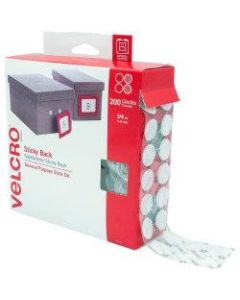 VELCRO Brand Sticky Back Round Fasteners, 3/4in Diameter, White, Pack Of 200
