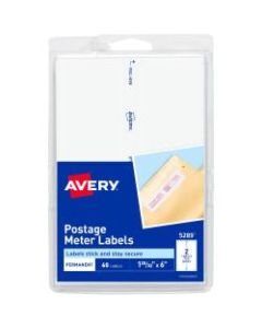 Avery Postage Meter Labels For Personal Post Office E700, 5289, 1 3/16in x 6in, White, Pack Of 60