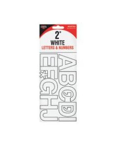 Creative Start Self-Adhesive Letters, Numbers and Symbols, 2in, Helvetica, White, Pack of 133