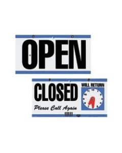 Cosco Open/Closed/Will Return With Clock Sign, 6in x 11 1/2in
