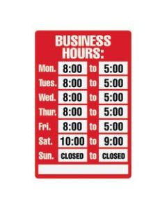 Cosco "Business Hours" Sign Kit, 8in x 12in