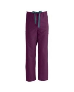 Medline ComfortEase Unisex Regular Non-Reversible Drawstring Cargo Scrub Pants, XL, Wine