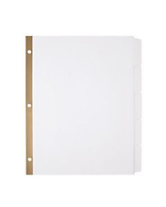 Office Depot Brand Write-On Dividers, 5-Tab, White, 3 Sets