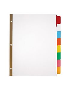 Office Depot Brand Write-On Dividers, 8 Tab, 3 sets, Multicolor