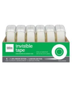 Office Depot Brand Invisible Tape With Dispenser, 3/4in x 900in,  Pack Of 6