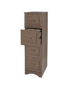 Realspace Pelingo 22inD Vertical 4-Drawer Vertical File Cabinet, Gray