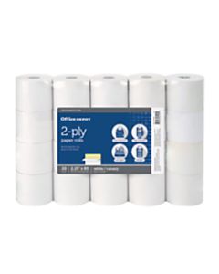 Office Depot Brand Add Machine/Register Paper Rolls 2-1/4inx85ft, 2-Part White/Canary; 2-Ply Carbonless