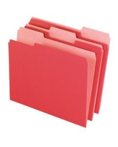 Office Depot Brand 2-Tone File Folders, 1/3 Cut, Letter Size, Red, Box Of 100