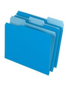 Office Depot Brand 2-Tone File Folders, 1/3 Cut, Letter Size, Blue, Box Of 100