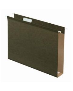 Office Depot Brand Tab-View Extra-Capacity Box-Bottom Hanging Folders, Letter Size (8-1/2in x 11in), 2in Expansion, 70% Recycled, Green, Box Of 25