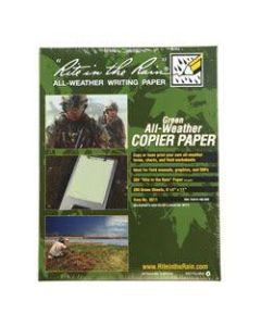 Rite in the Rain Tactical All-Weather Copier Paper, Letter Size (8 1/2in x 11in), Green, Ream Of 200 Sheets