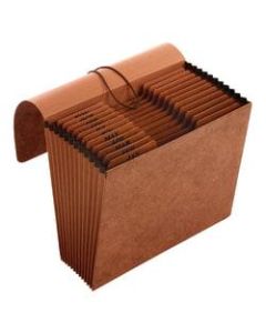 Office Depot Brand Paper Expanding File With Flap, 12 Pocket, Expansion 2in, 8 1/2in x 11in, Letter, 30 % Recycled, Brown, Pack of 1