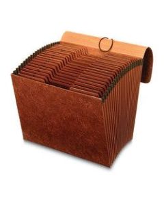 Office Depot Brand Paper Expanding File With Flap, 21 Pocket, Expansion 2in, 8 1/2in x 11in, Letter, 30 % Recycled, Brown, Pack of 1