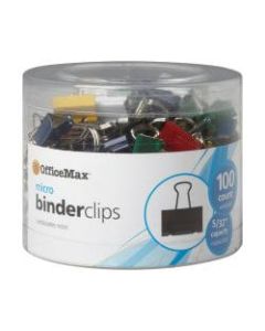 OfficeMax Multicolored Binder Clips, Micro, 100 ct.