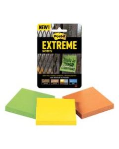 Post-it Notes Extreme Notes, 3in x 3in, Assorted Colors, Pack Of 3 Pads