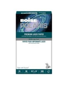 Boise POLARIS Premium Laser Paper, Legal Size (8 1/2in x 14in), 98 (U.S.) Brightness, 24 Lb, FSC Certified, White, Ream Of 500 Sheets