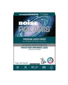 Boise POLARIS Premium Laser Paper, Letter Size (8 1/2in x 11in), 98 (U.S.) Brightness, 24 Lb, Ream Of 500 Sheets