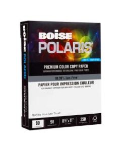 Boise POLARIS Color Copy Paper, Letter Size (8 1/2in x 11in), 98 (U.S.) Brightness, 80 Lb, FSC Certified, Ream Of 250 Sheets
