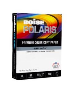 Boise POLARIS Color Copy Paper, Letter Size (8 1/2in x 11in), 98 (U.S.) Brightness, 28 Lb, FSC Certified, Ream Of 500 Sheets