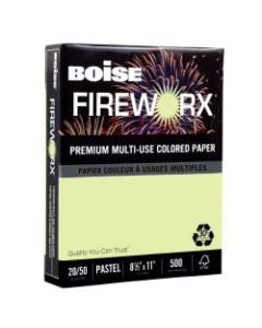 Boise FIREWORX Multi-Use Color Paper, Letter Size (8 1/2in x 11in), 20 Lb, 30% Recycled, FSC Certified, Garden Springs Green, Ream Of 500 Sheets