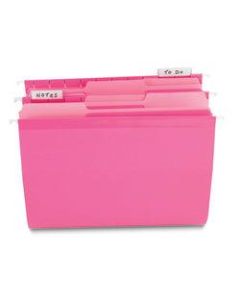 OfficeMax Interior File Folders, Letter Size (8-1/2in x 11in), Pink, Box Of 100