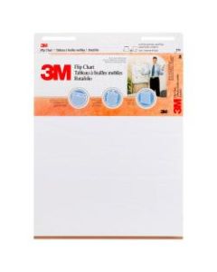 3M Bleed-Resistant Flip Charts, 25in x 30in, White, 40 Sheets Per Pad, Pack Of 2 Pads