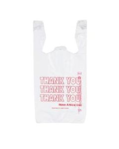 Inteplast Hilex Poly Thank You Bags, 21inH x 11 1/2inW x 6 1/2inD, White, Pack Of 500